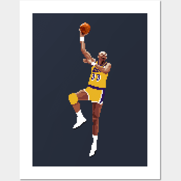 Kareem Abdul Jabbar Pixel Wall Art by qiangdade